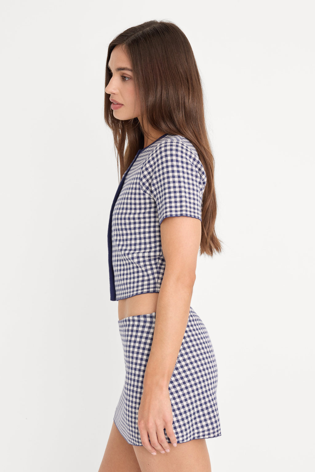 Luxury THE KEEPSAKE CARDIGAN NAVY GINGHAM