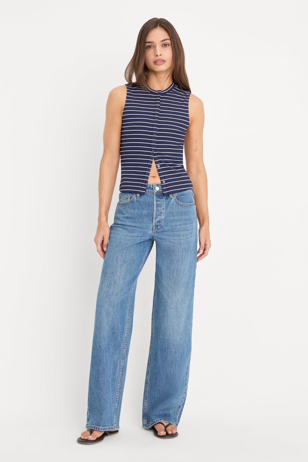 Luxury VINTAGE WIDE JEANS INDIGO1237