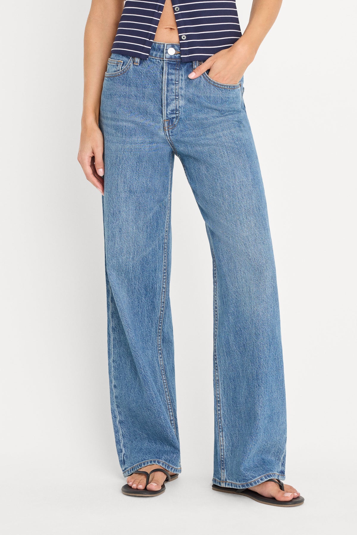 Luxury VINTAGE WIDE JEANS INDIGO1237