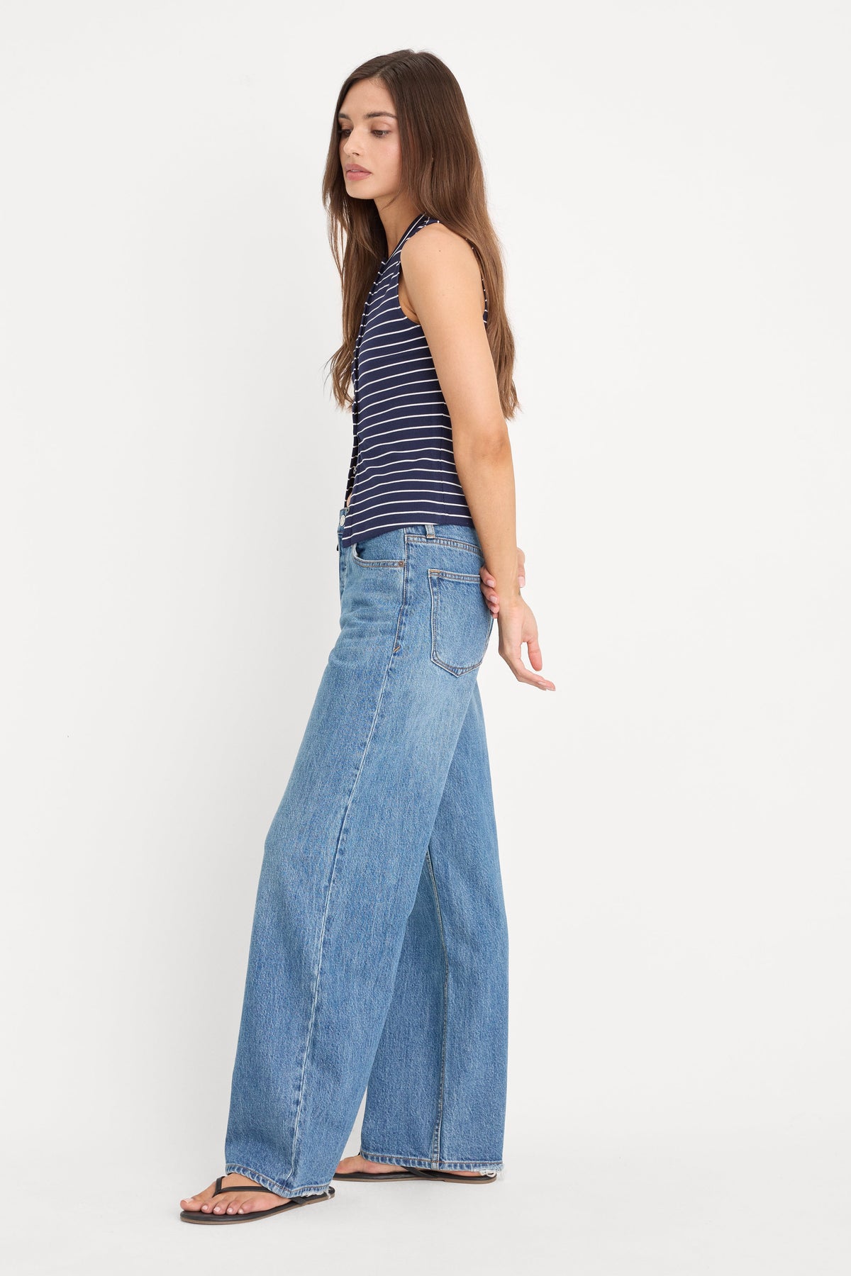 Luxury VINTAGE WIDE JEANS INDIGO1237