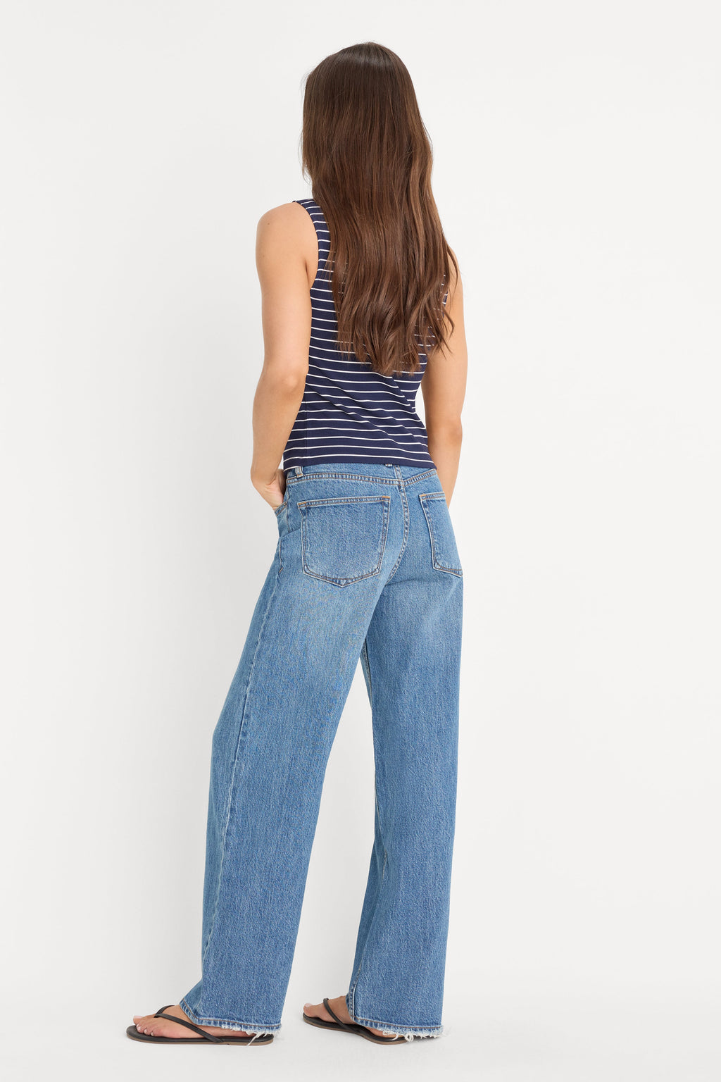 Luxury VINTAGE WIDE JEANS INDIGO1237