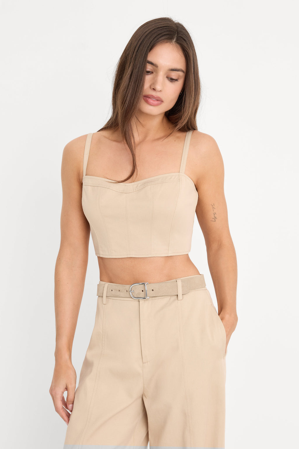 Luxury THE BUSTIER TOP LIGHT TAUPE