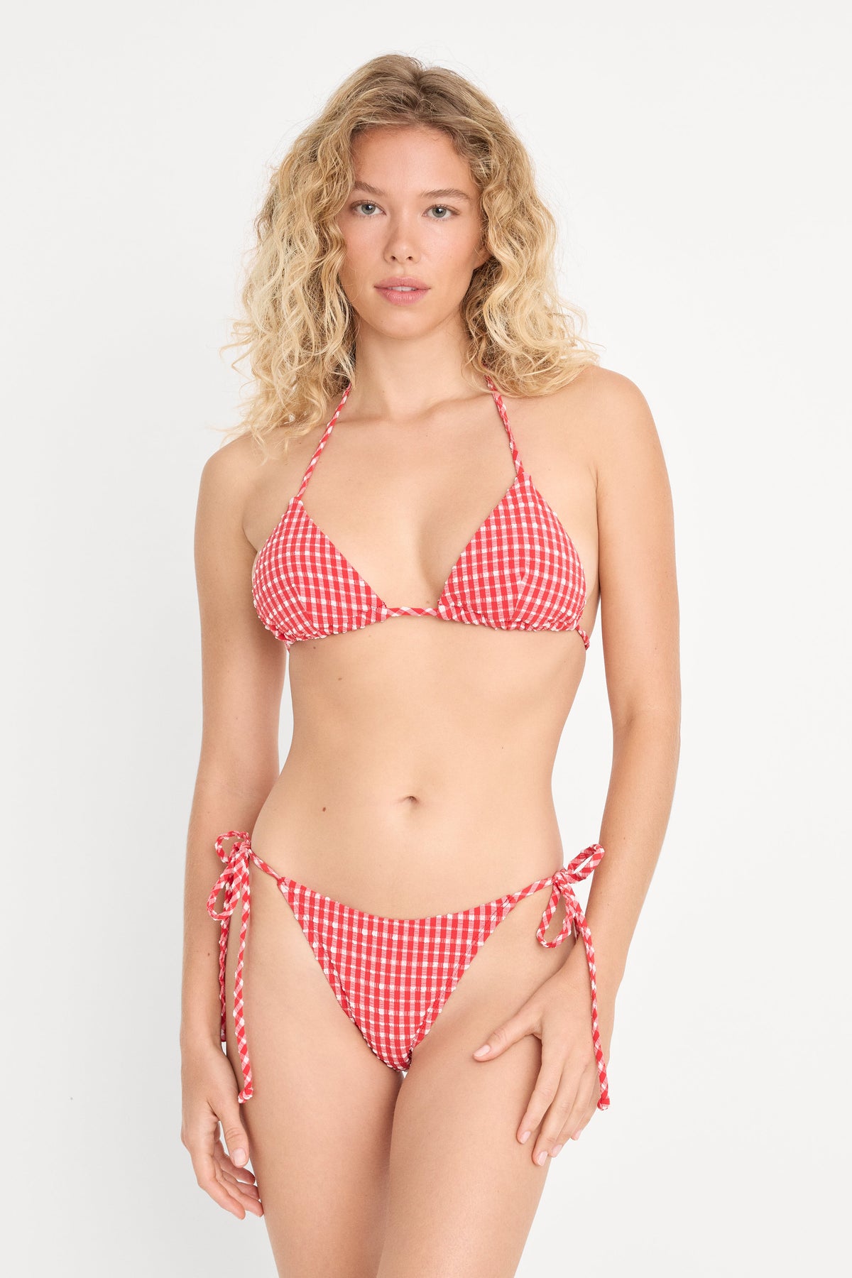 Luxury THE STRING BIKINI TOP POP GINGHAM LARGE