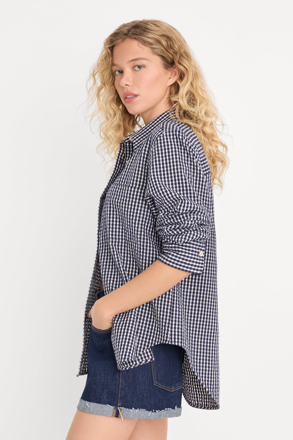 Luxury THE SEERSUCKER SHIRT HORIZON GINGHAM SMALL