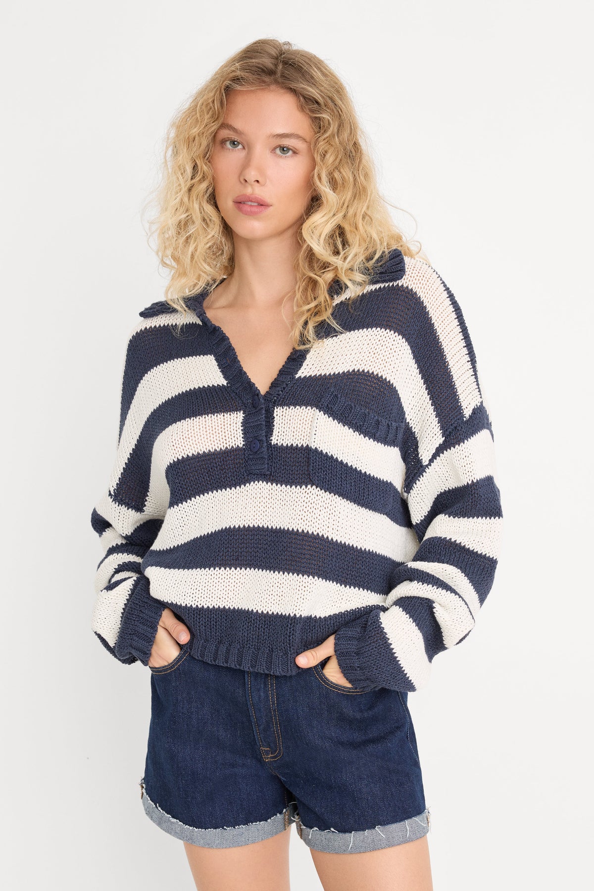 Luxury THE HARBOR SWEATER HORIZON INK STRIPE