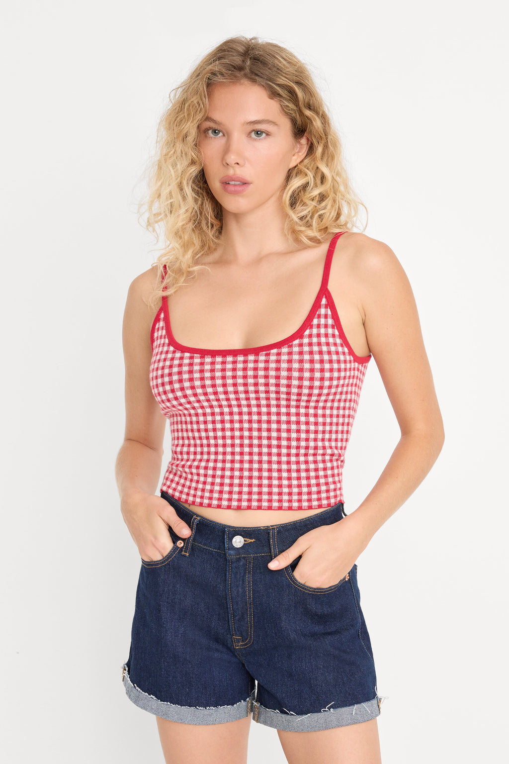 Luxury THE KEEPSAKE TANK CHERRY GINGHAM