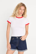 Luxury THE RINGER BABY TEE WHITE