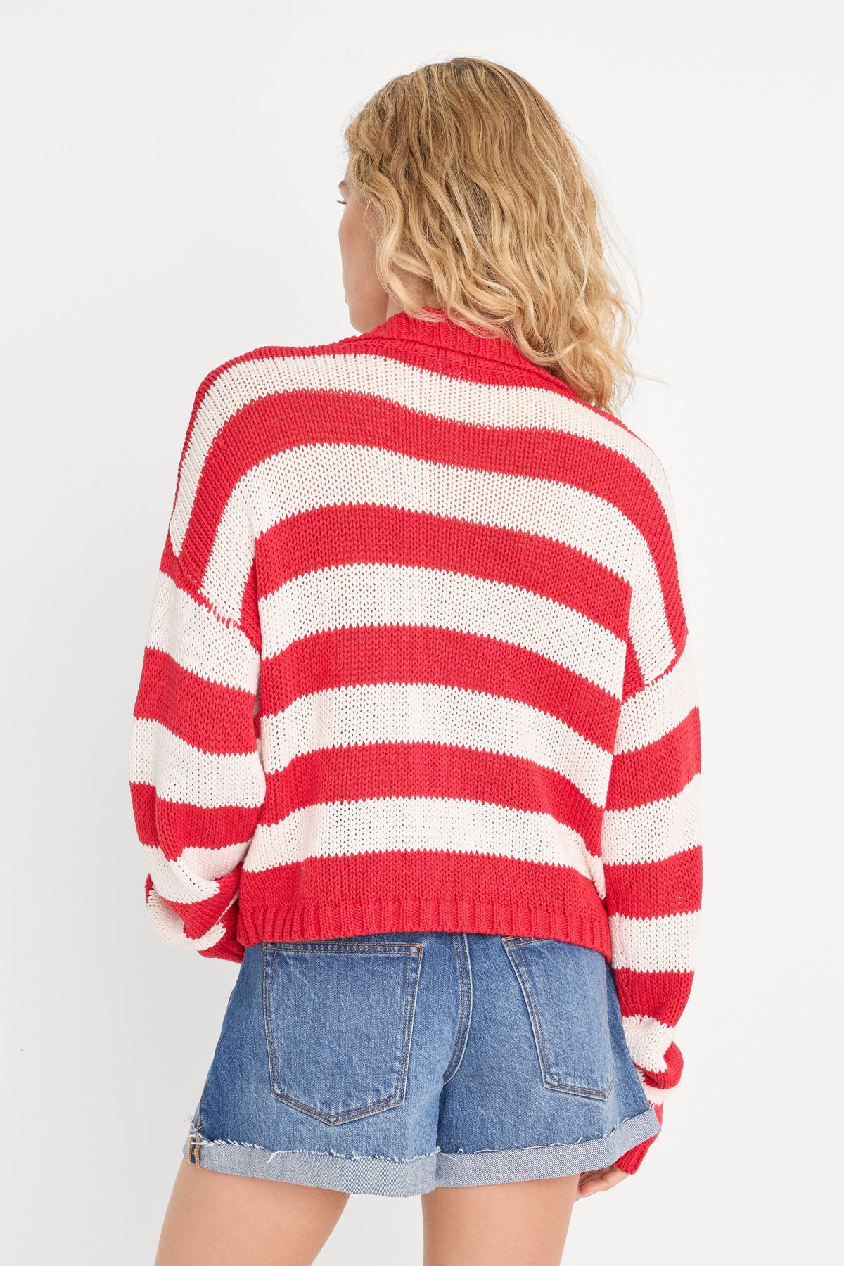 Luxury THE HARBOR SWEATER POP RED STRIPE