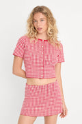Luxury THE KEEPSAKE CARDIGAN CHERRY GINGHAM