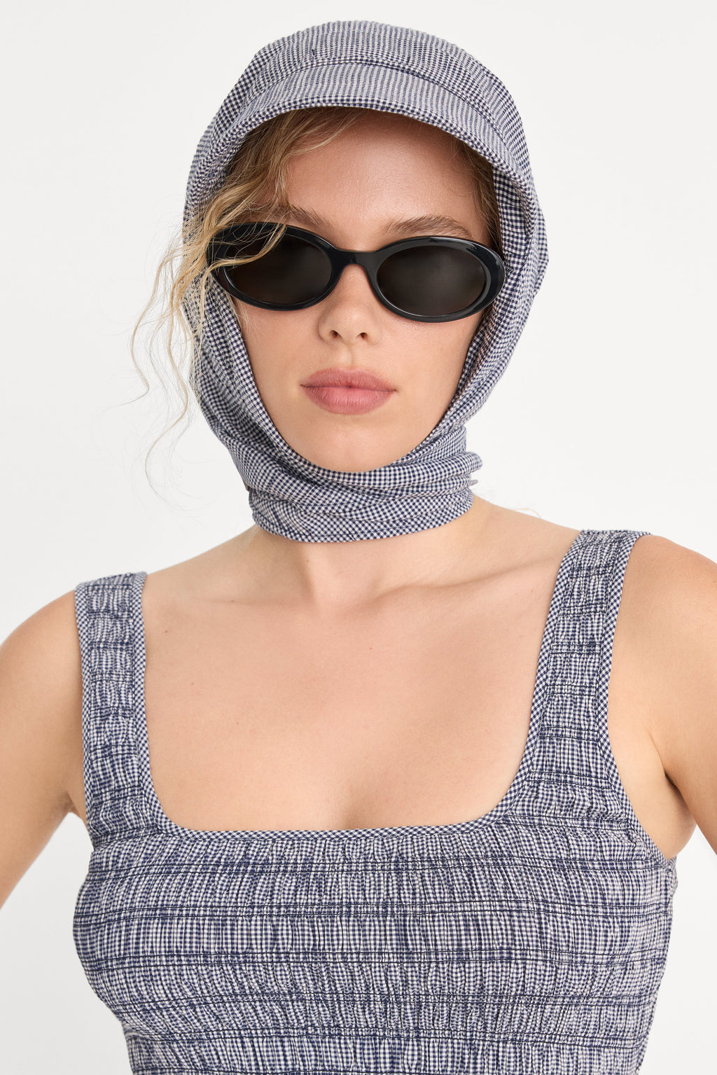 Luxury THE BANDANA HEAD SCARF HORIZON GINGHAM SMALL