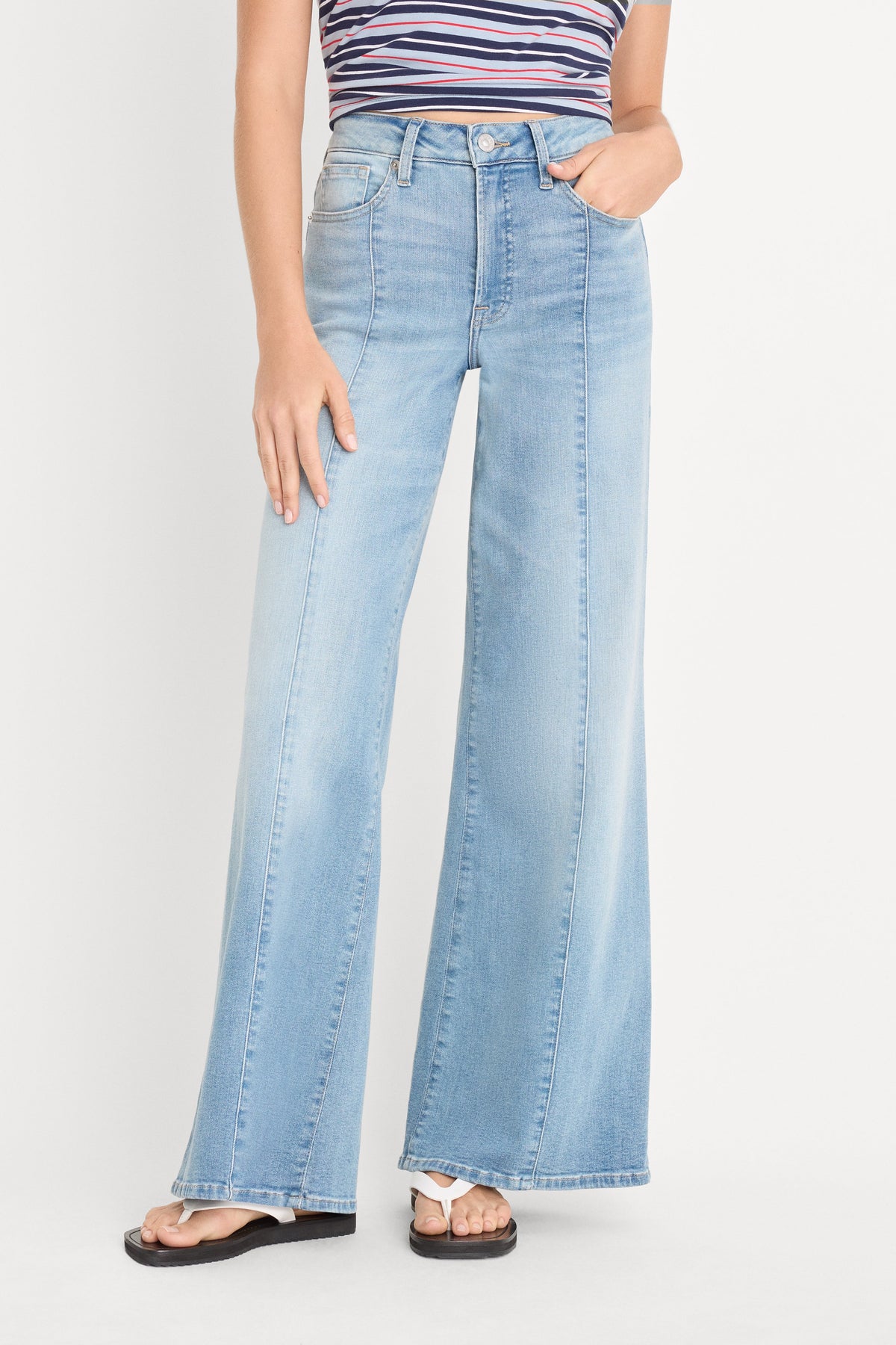 Luxury GOOD WAIST PALAZZO ANKLE JEANS INDIGO1247