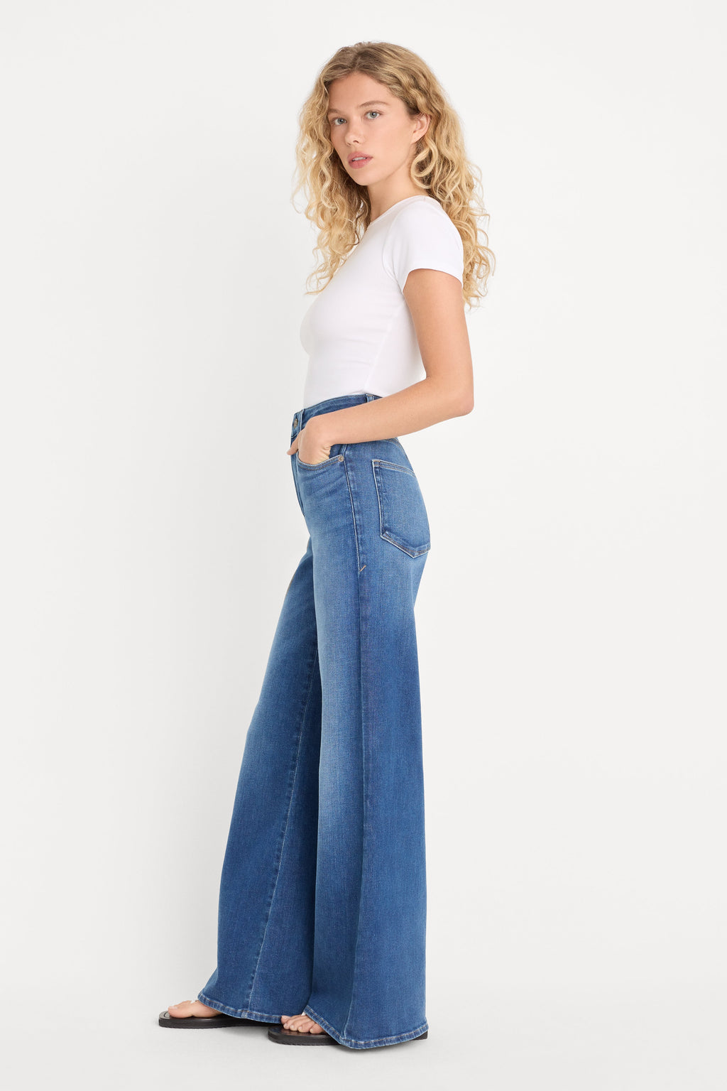 Luxury SOFT TECH GOOD PETITE PALAZZO JEANS INDIGO1233