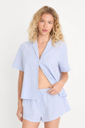 Luxury THE SEERSUCKER CAMP SHIRT BLUE STRIPE
