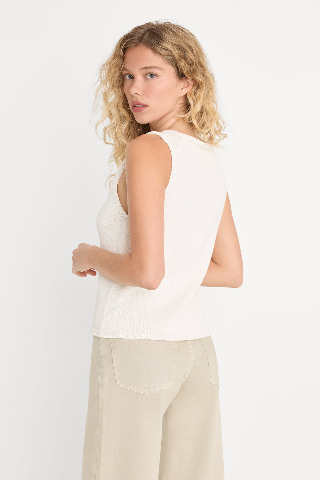 Luxury THE KNIT VEST WHITE001
