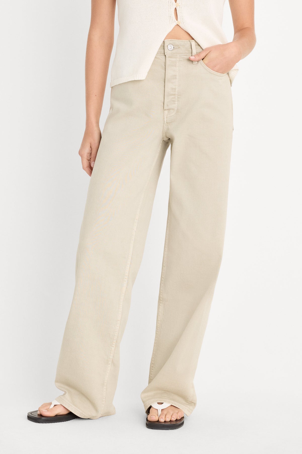 Luxury VINTAGE WIDE JEANS SAND DUNE