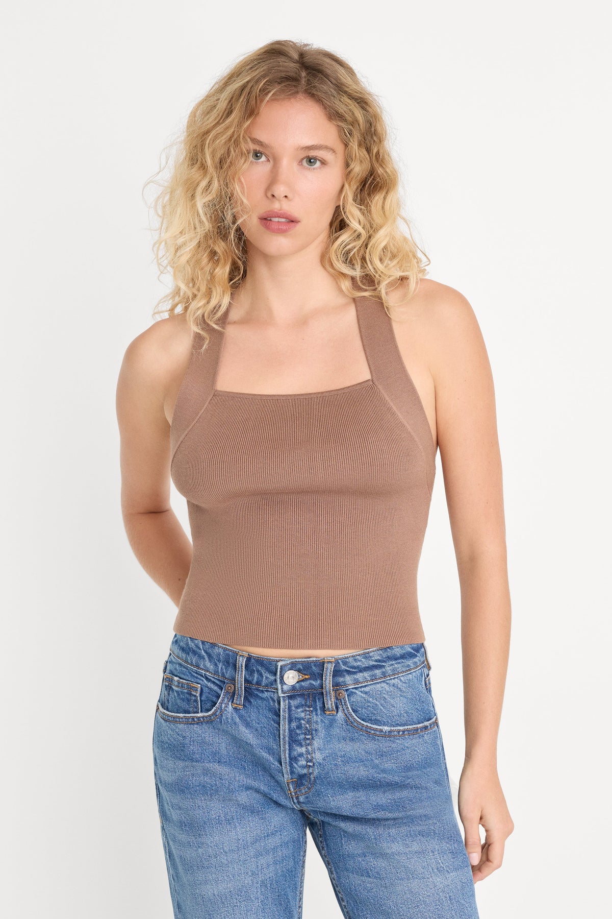 Luxury THE RIB STRAPPY TANK HEARTH