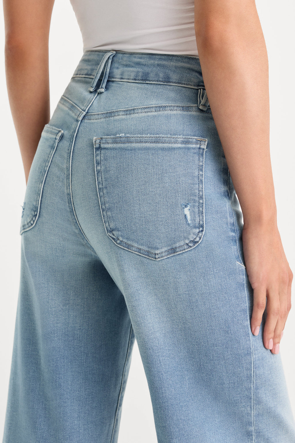 Luxury SOFT TECH GOOD WAIST PALAZZO CROPPED JEANS INDIGO1225