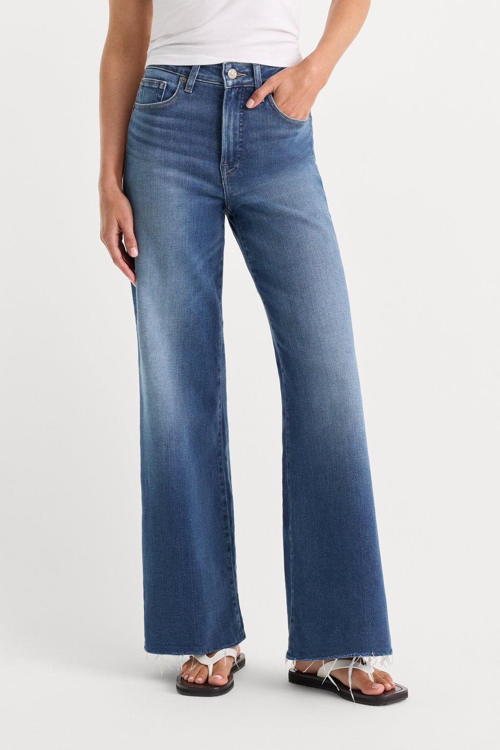 Luxury SOFT TECH GOOD WAIST PALAZZO ANKLE JEANS INDIGO1233