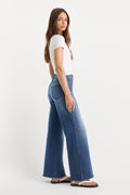 Luxury SOFT TECH GOOD WAIST PALAZZO ANKLE JEANS INDIGO1233