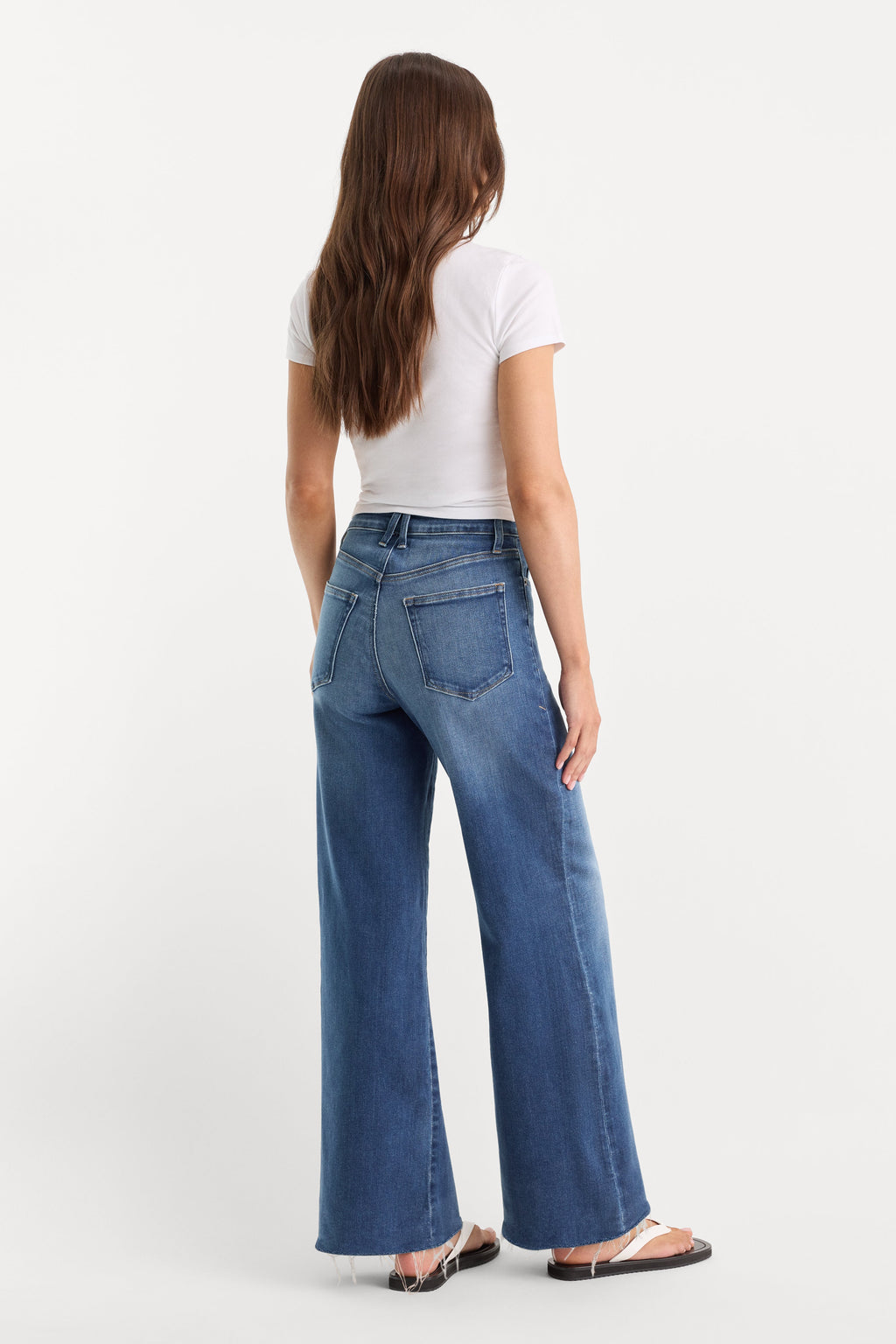 Luxury SOFT TECH GOOD WAIST PALAZZO ANKLE JEANS INDIGO1233