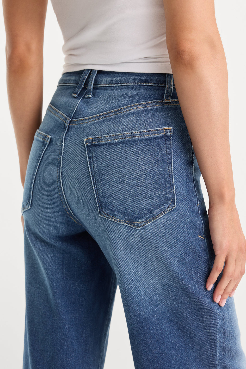 Luxury SOFT TECH GOOD WAIST PALAZZO ANKLE JEANS INDIGO1233