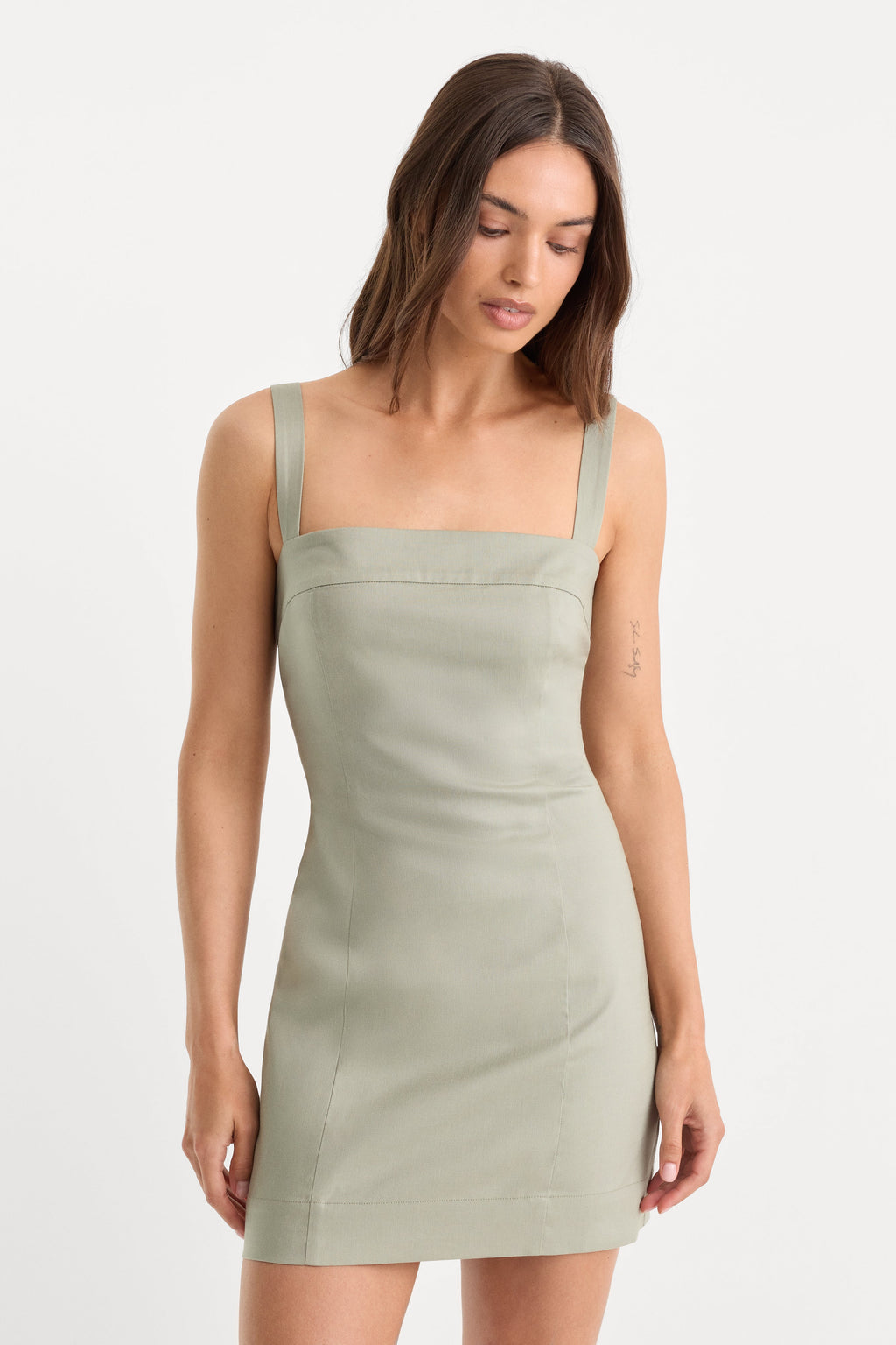 Luxury THE STRUCTURED LINEN MINI DRESS MOSSWELL