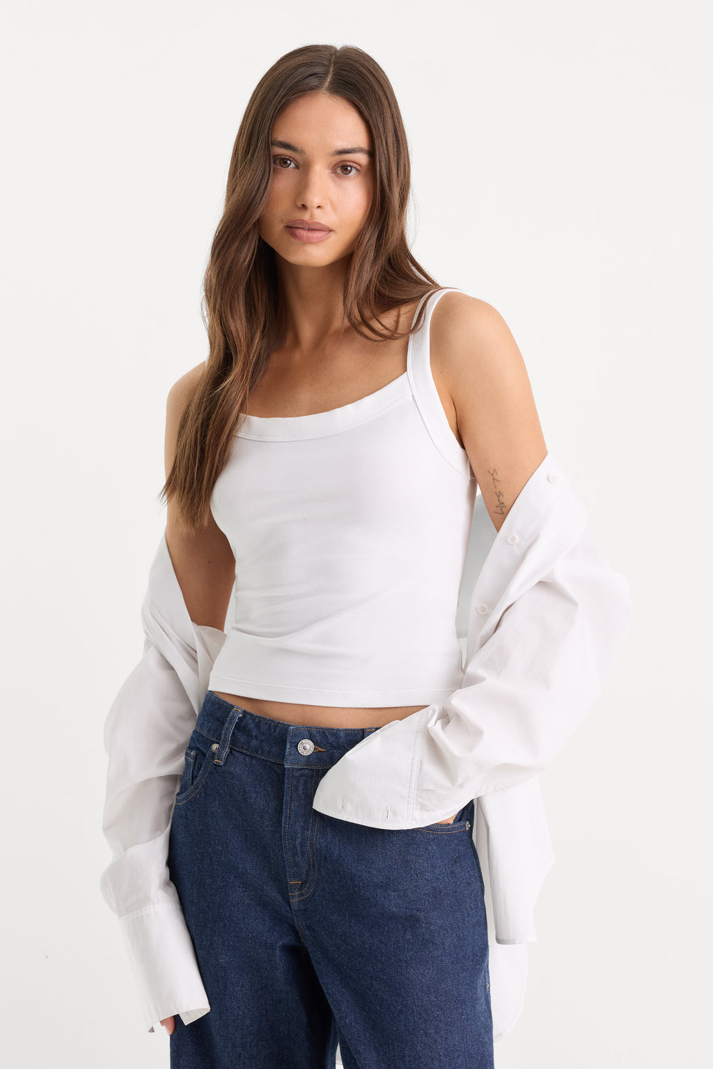 Luxury THE RINGER TANK WHITE001