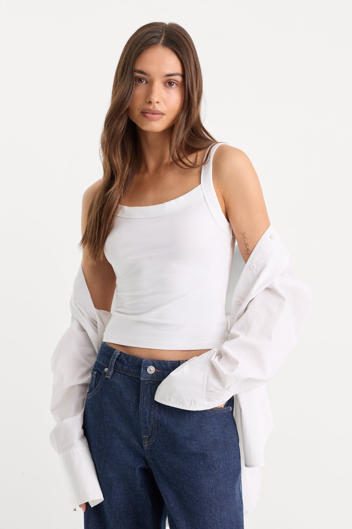 Luxury THE RINGER TANK WHITE001