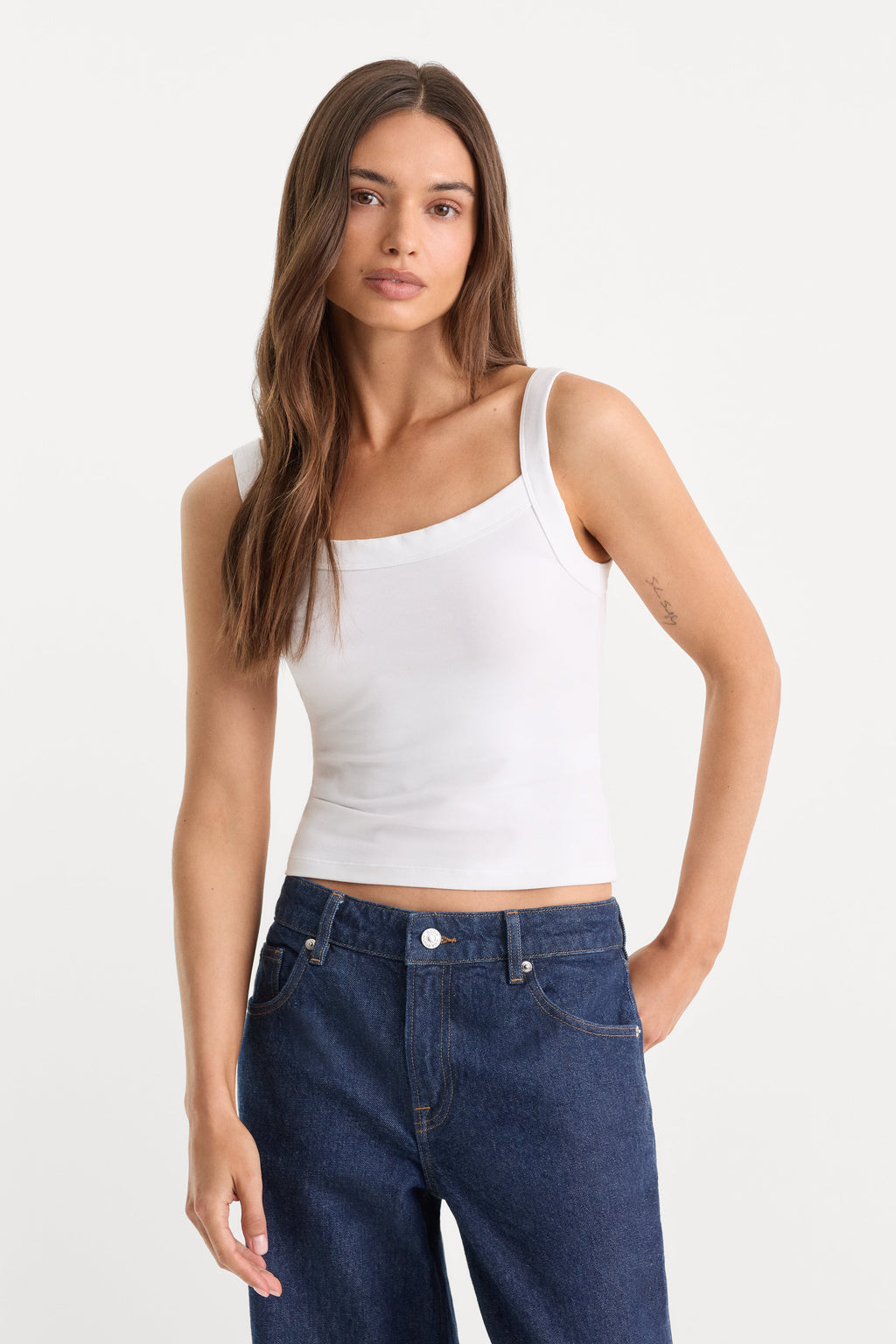 Luxury THE RINGER TANK WHITE001