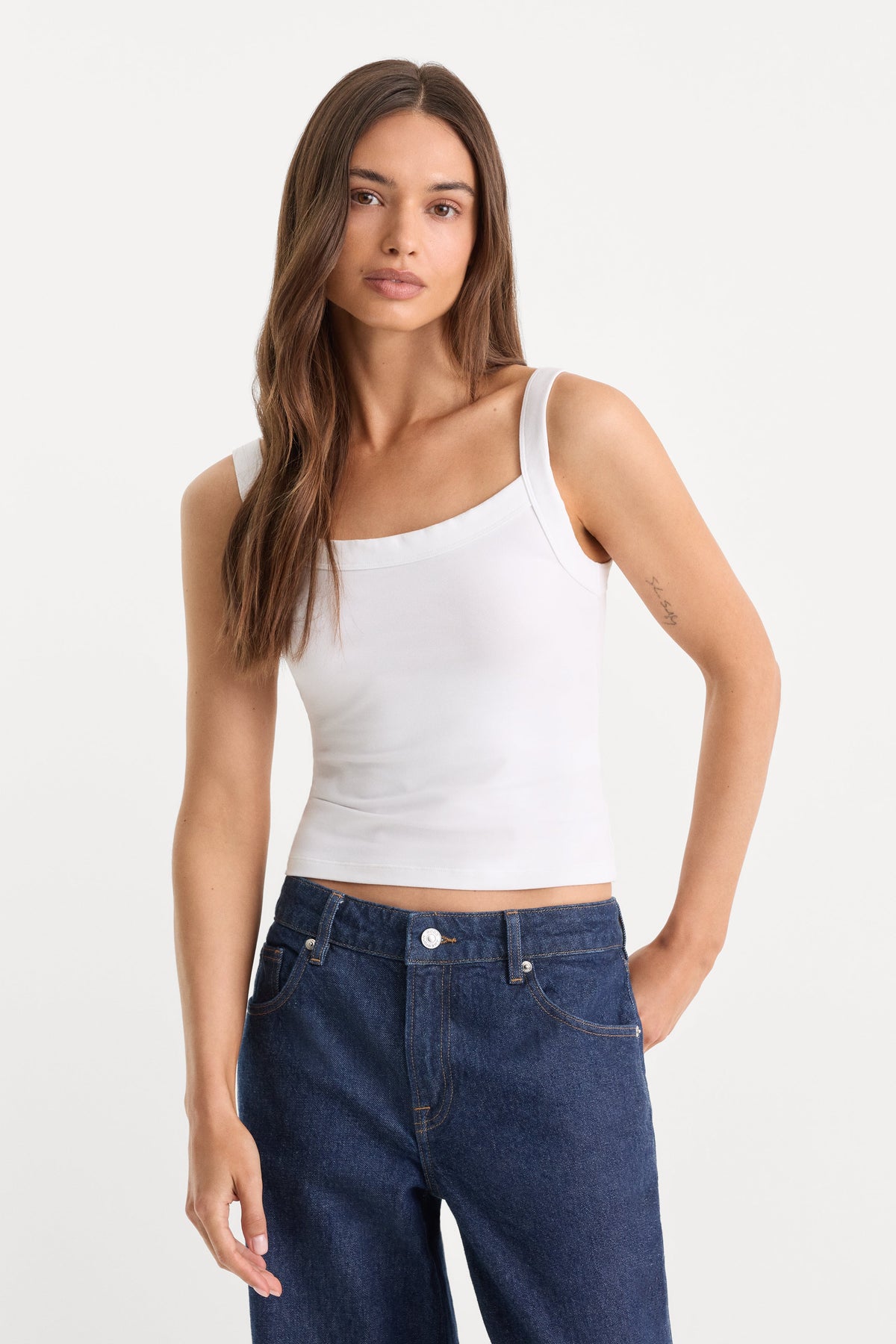 Luxury THE RINGER TANK WHITE001