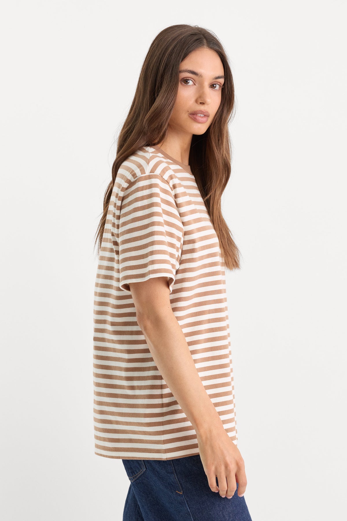 Luxury THE OVERSIZED TEE CLEAN STRIPE HEARTH