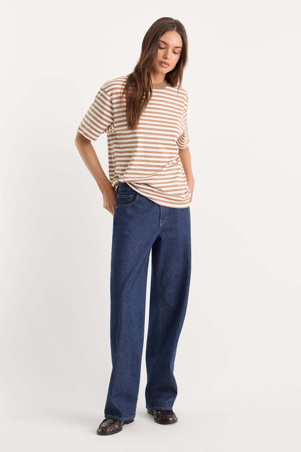 Luxury THE OVERSIZED TEE CLEAN STRIPE HEARTH