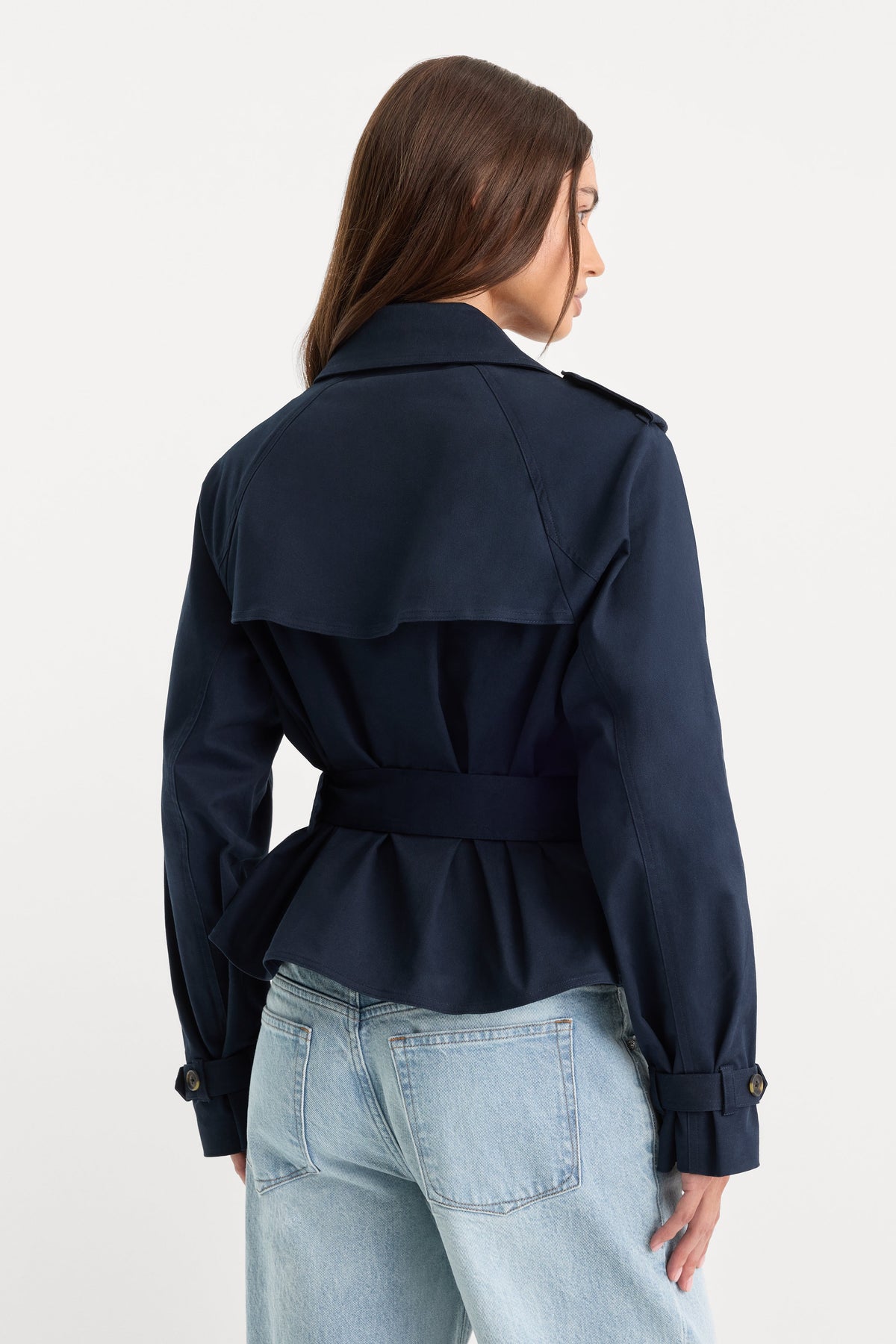 Luxury THE CROPPED TRENCH JACKET NEW NAVY002