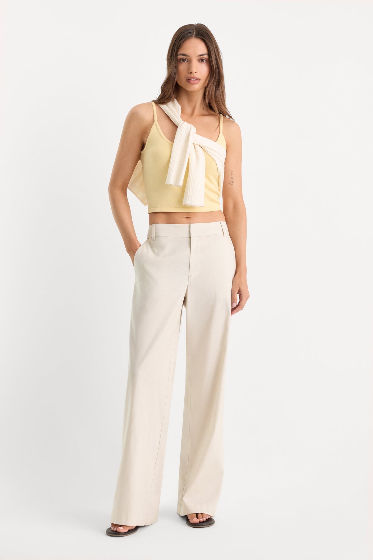 Luxury THE WIDE LEG LINEN TROUSER LINO