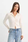 Luxury THE LADDER RIB CARDIGAN CHALK