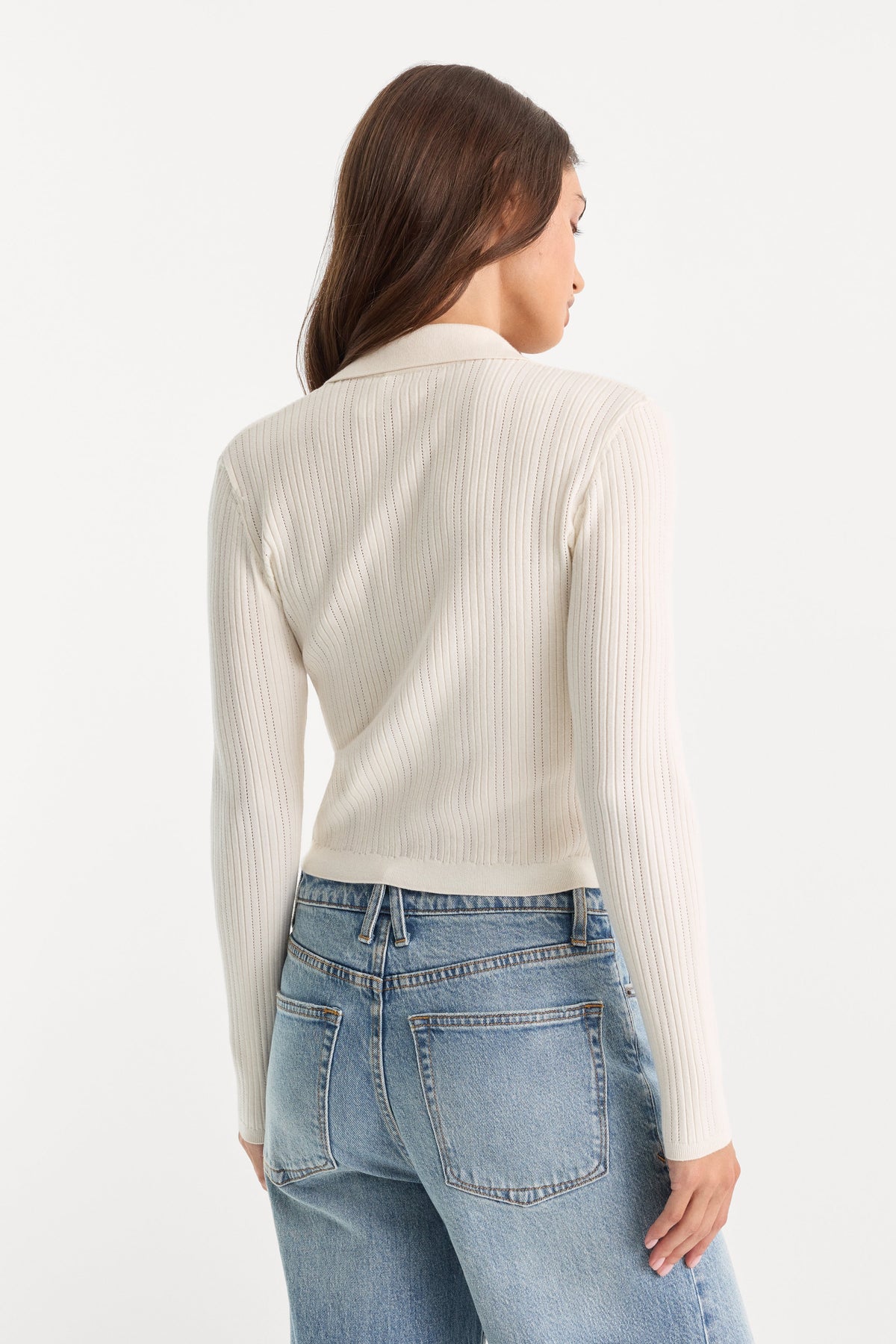 Luxury THE LADDER RIB CARDIGAN CHALK