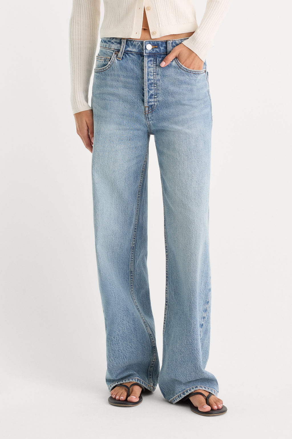 Luxury VINTAGE WIDE JEANS INDIGO1242