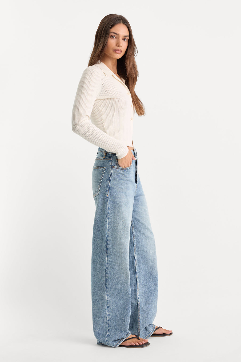 Luxury VINTAGE WIDE JEANS INDIGO1242