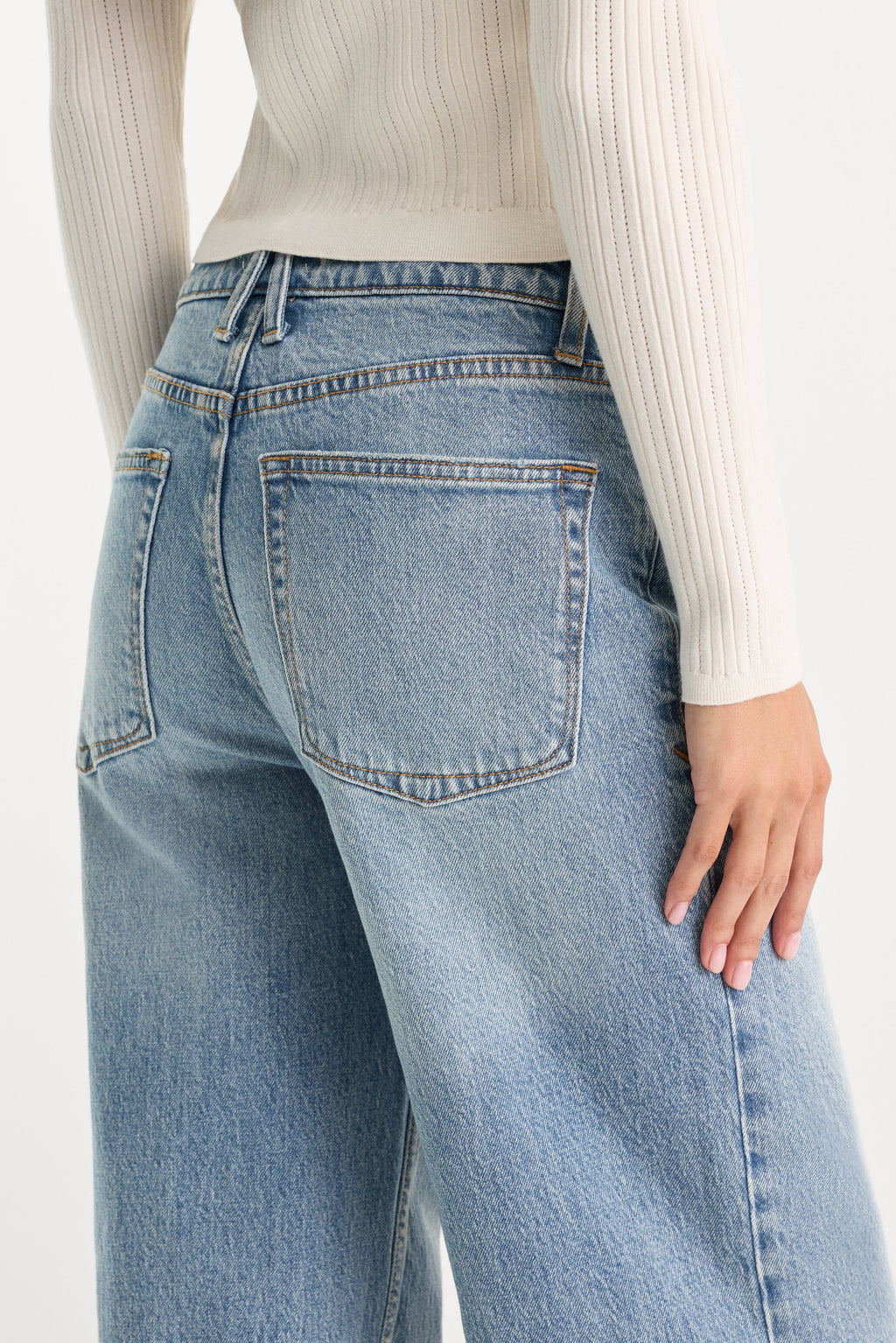 Luxury VINTAGE WIDE JEANS INDIGO1242