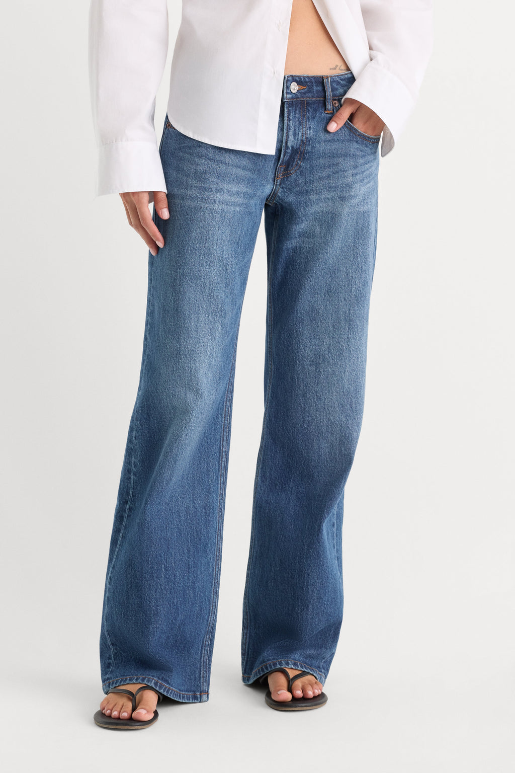 Luxury VINTAGE LOW LOOSE JEANS INDIGO1291