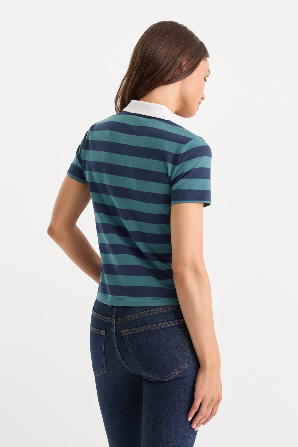 Luxury THE EASY POLO SUMMER STRIPE TEAL