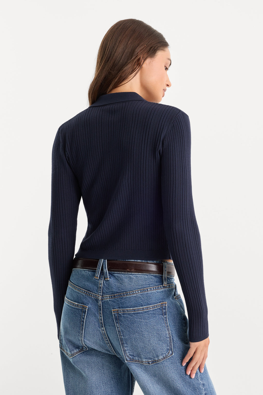 Luxury THE LADDER RIB CARDIGAN MIDNIGHT BLUE