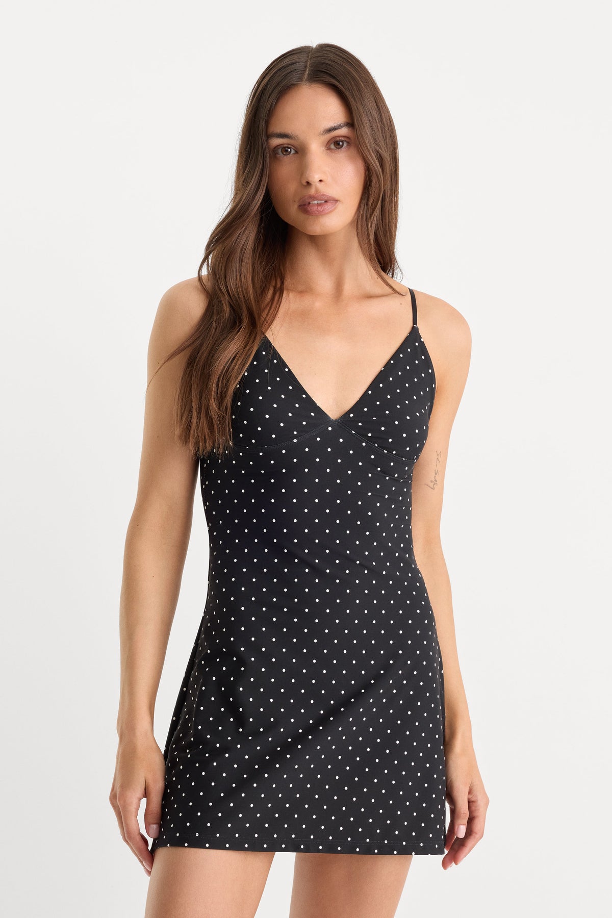 Luxury THE WEIGHTLESS SCULPTING MINI DRESS MINI DOT BLACK