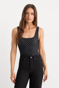 Luxury THE WEIGHTLESS SCULPTING MODERN TANK BODYSUIT MINI DOT BLACK
