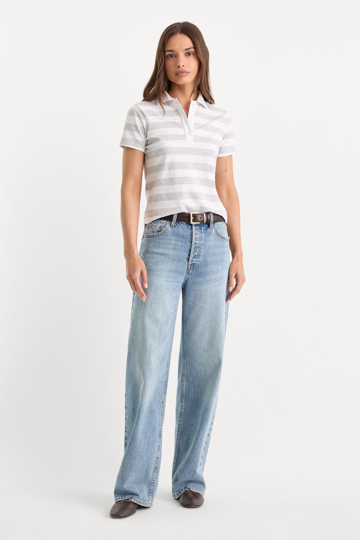 Luxury THE EASY POLO SUMMER STRIPE GREY