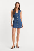 Luxury THE DENIM V NECK DRESS INDIGO1265