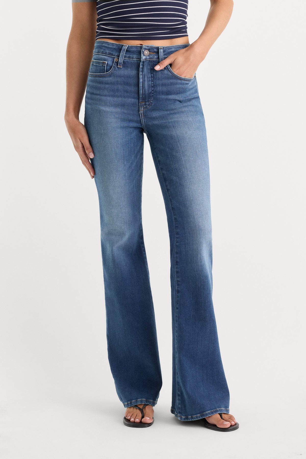 Luxury SOFT TECH GOOD LEGS FLARE JEANS INDIGO1233