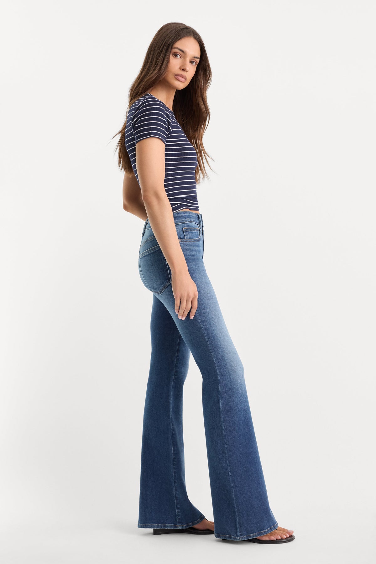 Luxury SOFT TECH GOOD LEGS FLARE JEANS INDIGO1233