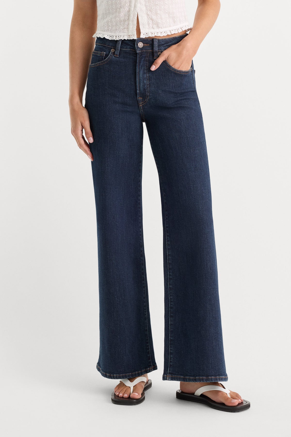 Luxury GOOD WAIST PALAZZO ANKLE JEANS INDIGO1231