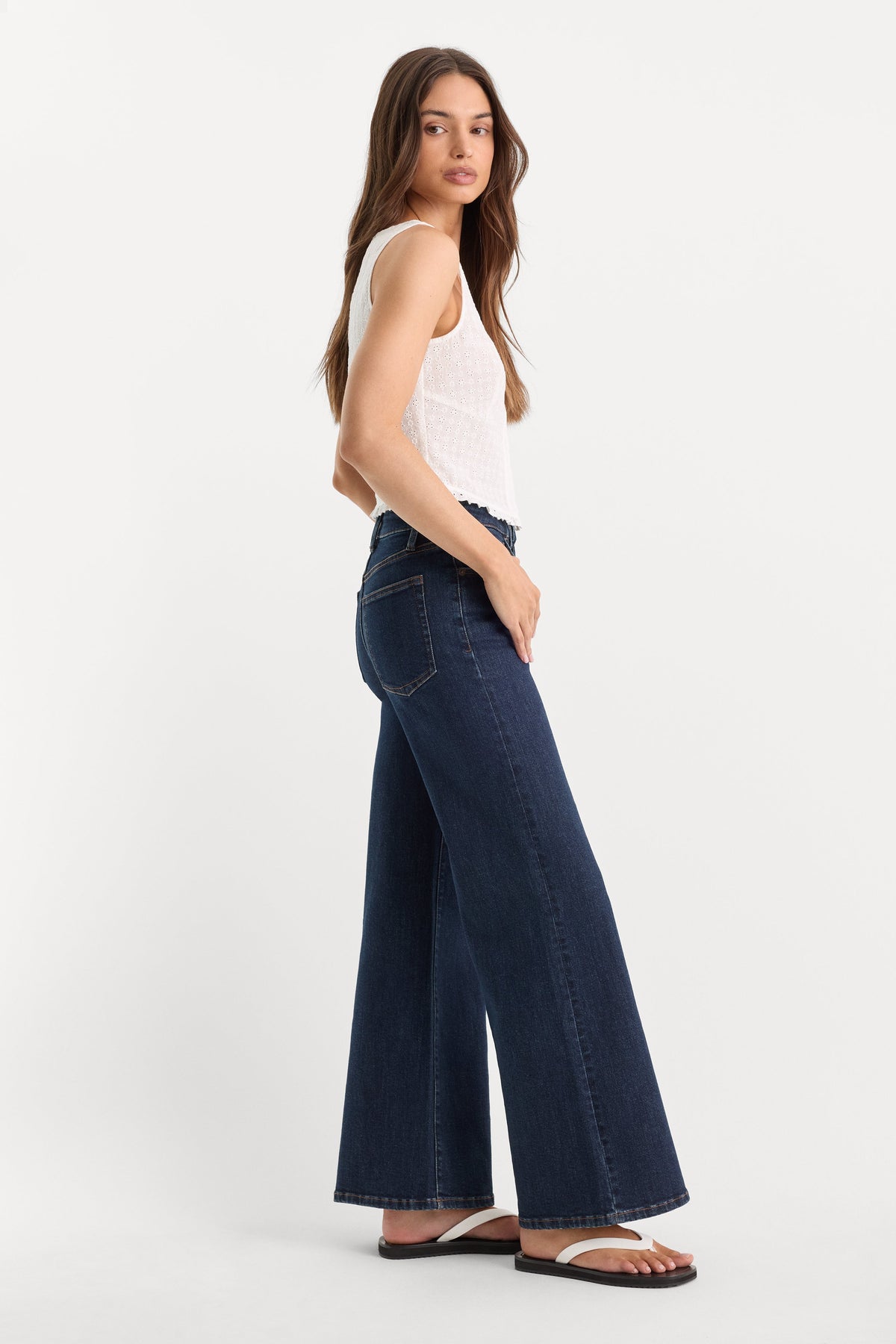 Luxury GOOD WAIST PALAZZO ANKLE JEANS INDIGO1231